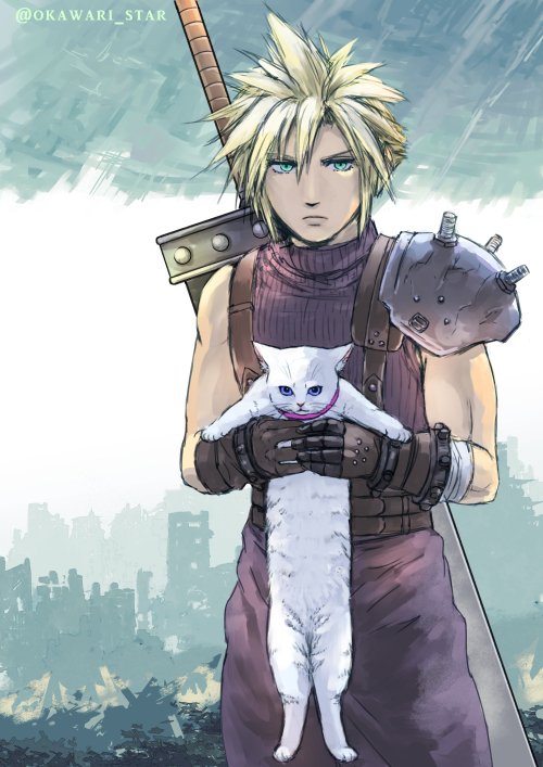 cloud strife (final fantasy and 2 more) drawn by stargeyser