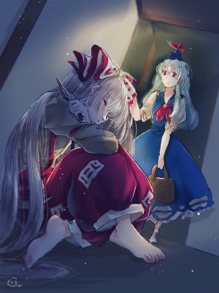 fujiwara no mokou and kamishirasawa keine (touhou) drawn by mokoiscat