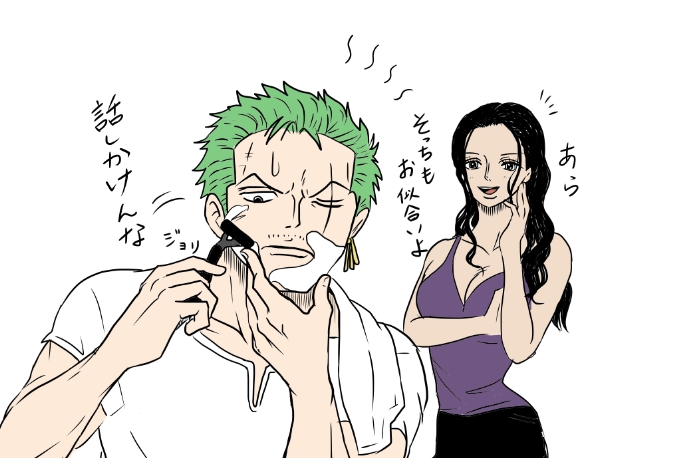 nico robin and roronoa zoro (one piece) drawn by one_syuka
