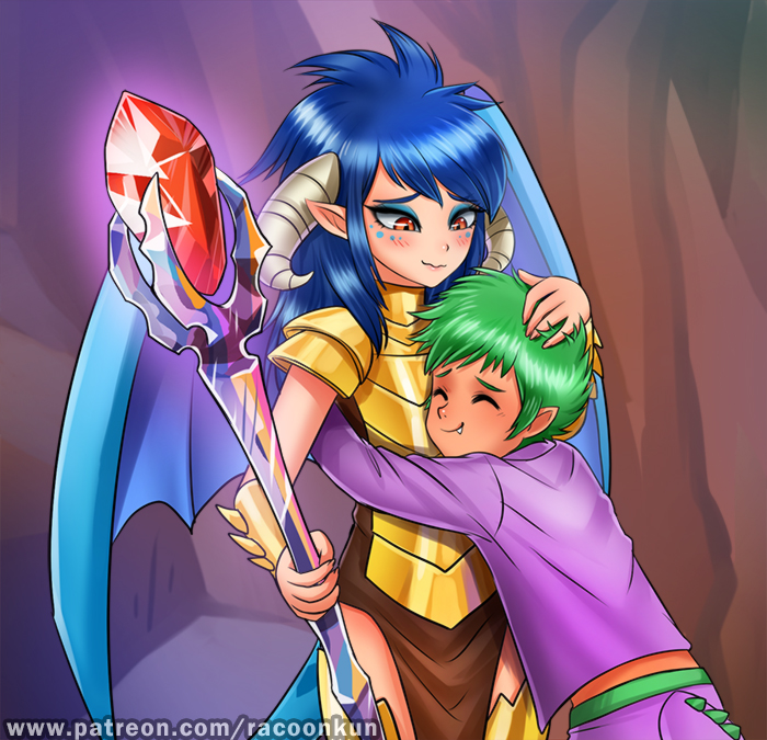 spike and ember (my little pony and 1 more) drawn by racoon-kun