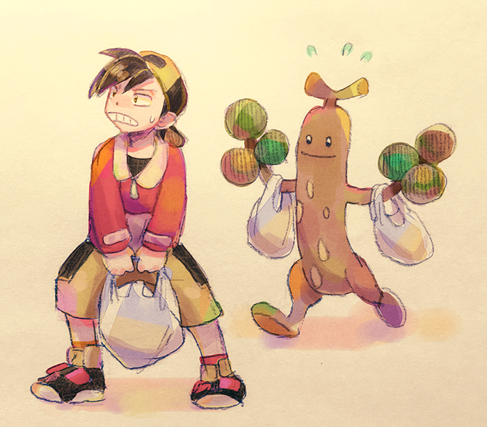 ethan and sudowoodo (pokemon and 1 more) drawn by itome_(funori1)