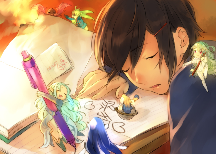 milla maxwell, jude mathis, muzet, gnome, undine, and 2 more (tales of and 1 more) drawn by maruishi