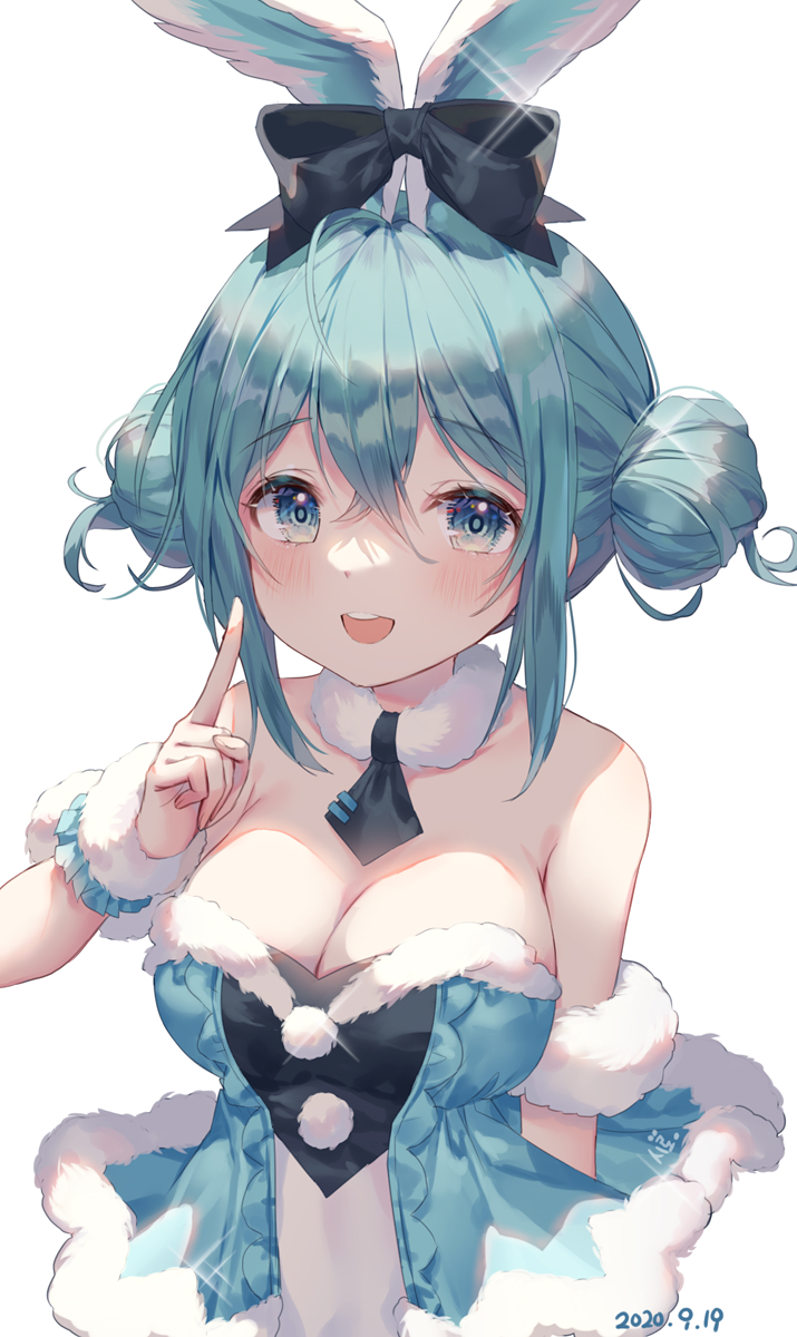 hatsune miku and bicute bunnies miku (vocaloid) drawn by hayan