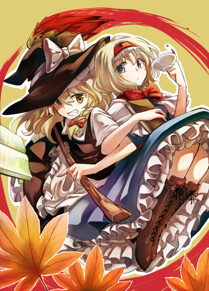 kirisame marisa and alice margatroid (touhou) drawn by mitsunara