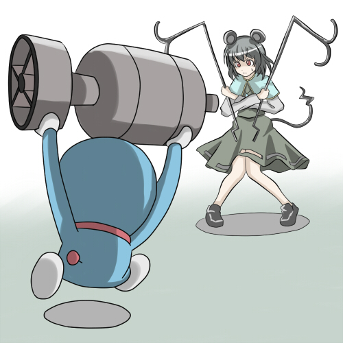 nazrin and doraemon (touhou and 1 more) drawn by ao_usagi