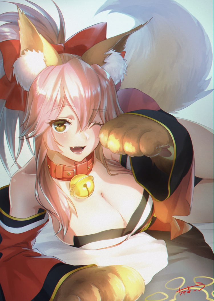 tamamo and tamamo cat (fate and 1 more) drawn by chama_kou