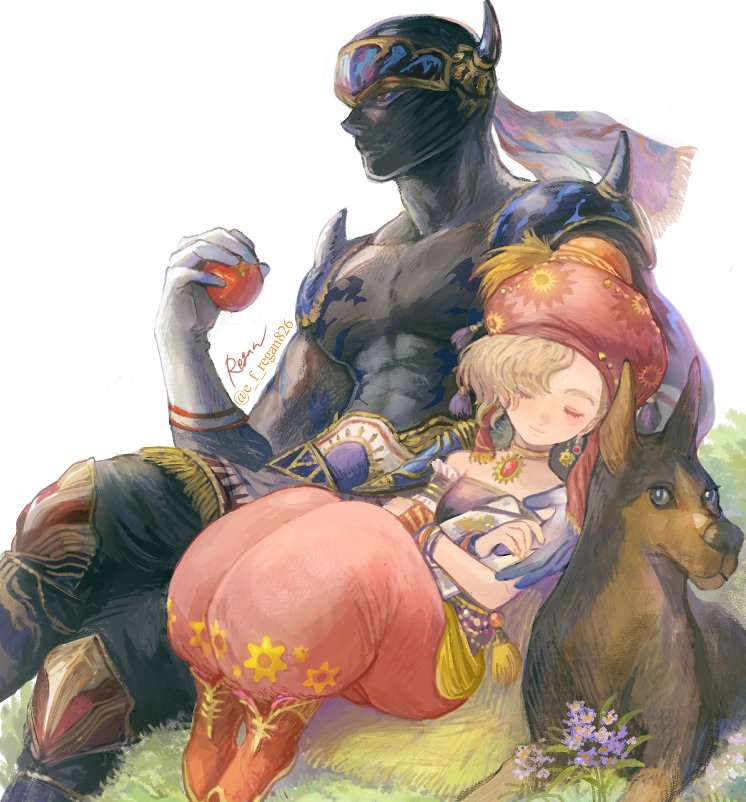 relm arrowny, shadow, and interceptor (final fantasy and 1 more) drawn by regan_(hatsumi)