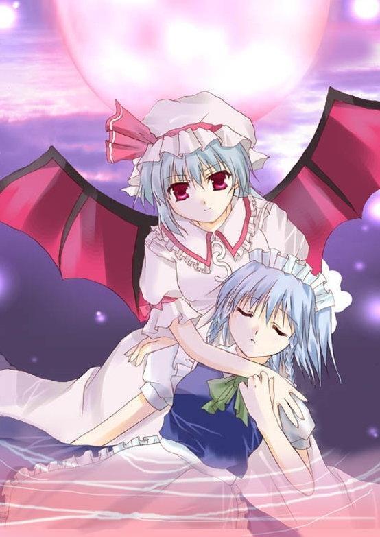 remilia scarlet and izayoi sakuya (touhou) drawn by azumi_kazuki