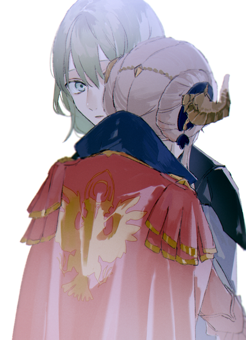edelgard von hresvelg and female byleth (fire emblem and 1 more) drawn by kabocha_(kabocha0726)