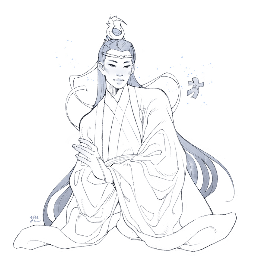 lan wangji and wang yibo (modao zushi and 1 more) drawn by yutaan