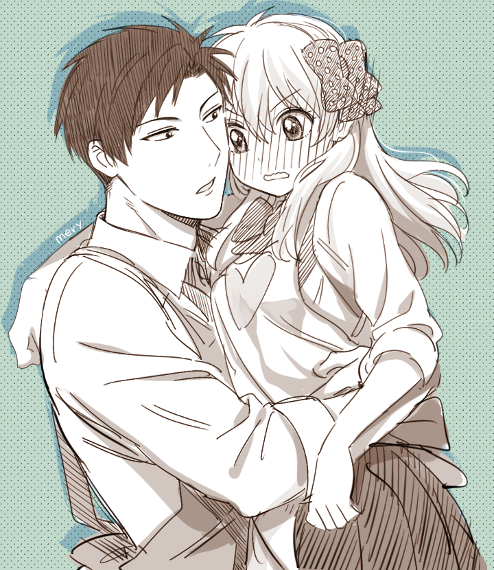 sakura chiyo and nozaki umetarou (gekkan shoujo nozaki-kun) drawn by mery_(yangmalgage)