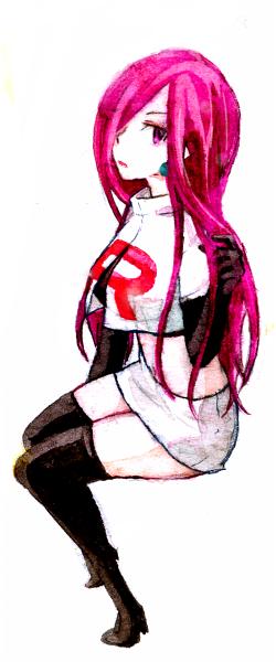 jessie (pokemon and 1 more) drawn by kudakan