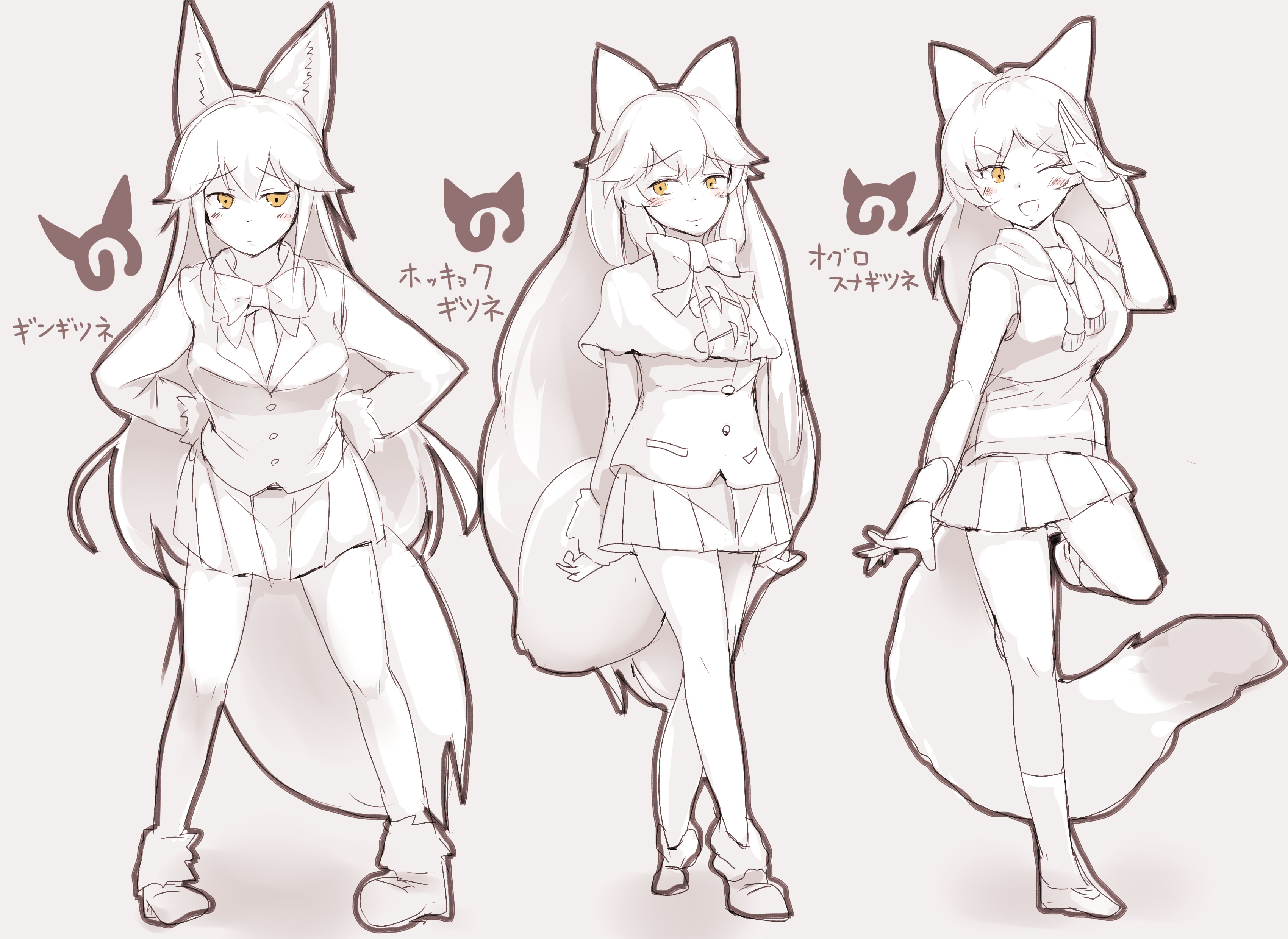 Silver Fox Arctic Fox And Pale Fox Kemono Friends Drawn By Kanzakietc Danbooru