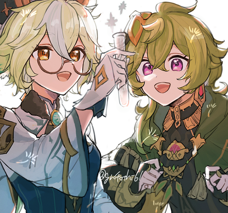 collei and sucrose (genshin impact) drawn by suitchi_(gn4othi61)