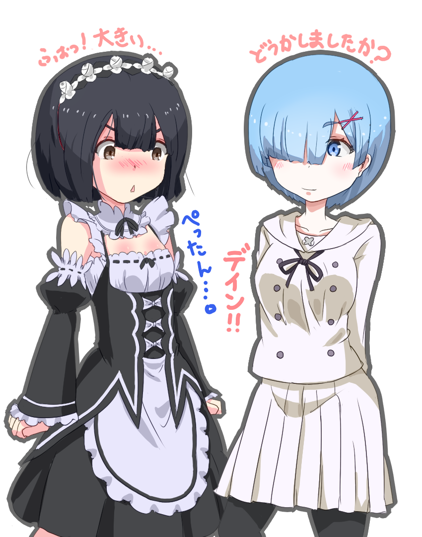 rem, minase inori, and naruse jun (re:zero kara hajimeru isekai seikatsu and 1 more) drawn by tsubaki_(tubaki_00)