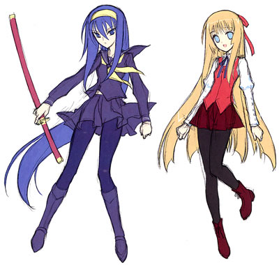 kouzuki chikane and hinomiya himeko (himegami no miko) drawn by kaishaku