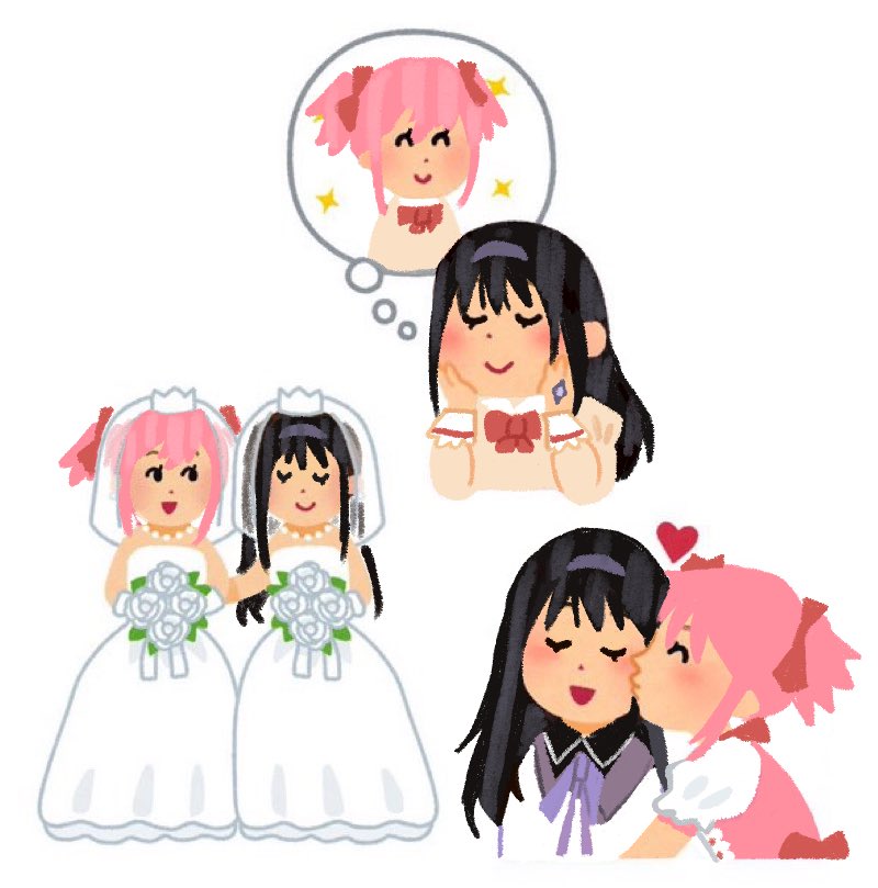akemi homura and kaname madoka (mahou shoujo madoka magica and 1 more) drawn by kerimka31328031