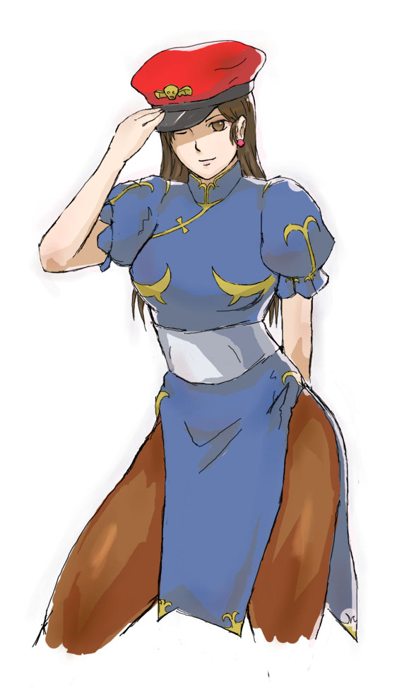 chun-li and m. bison (street fighter) drawn by tentacleta