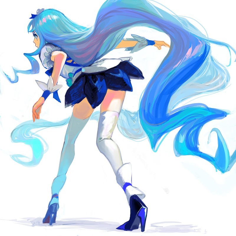 kurumi erika and cure marine (precure and 1 more) drawn by taira