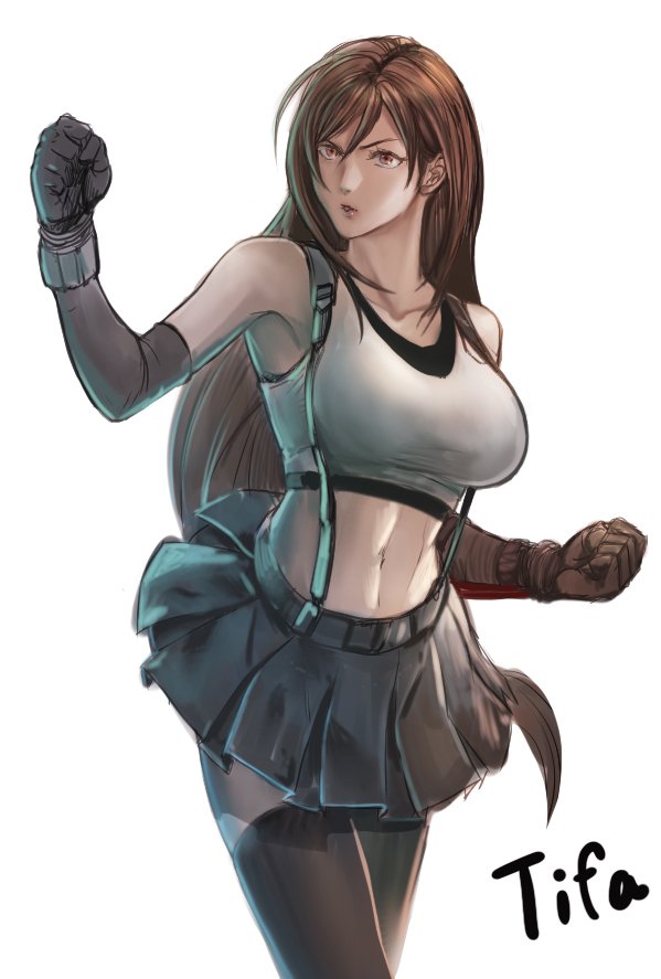 tifa lockhart (final fantasy and 2 more) drawn by tomo_eokaiteru