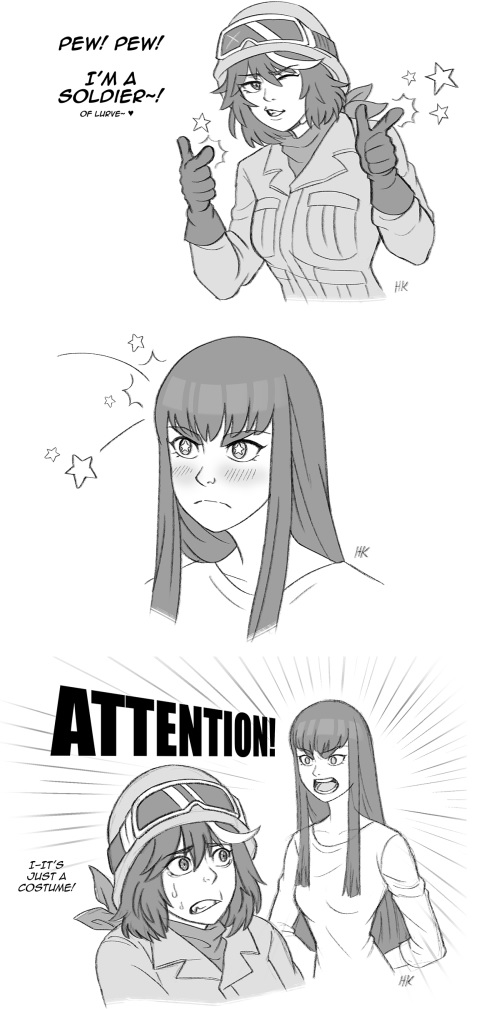 matoi ryuuko and kiryuuin satsuki (kill la kill) drawn by herokick