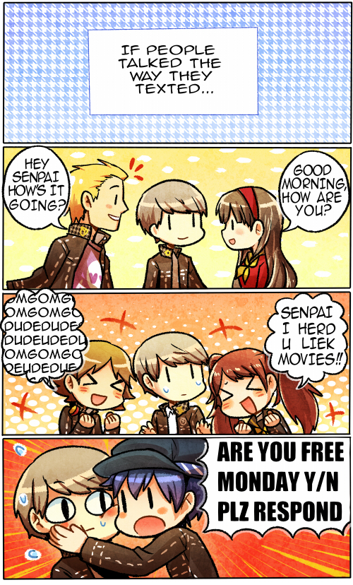 narukami yu, shirogane naoto, kujikawa rise, amagi yukiko, hanamura yousuke, and 1 more (persona and 1 more) drawn by kataro