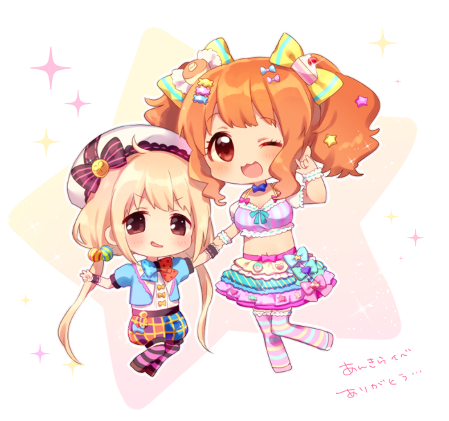 futaba anzu and moroboshi kirari (idolmaster and 2 more) drawn by komachi_pochi