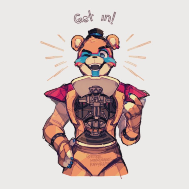 freddy fazbear and glamrock freddy (five nights at freddy's and 1 more) drawn by creg_(kiibbl)