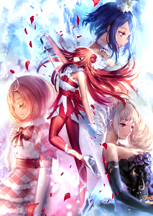 ayase naru, renjouji beru, rinne, and amou june (pretty series and 2 more) drawn by irua