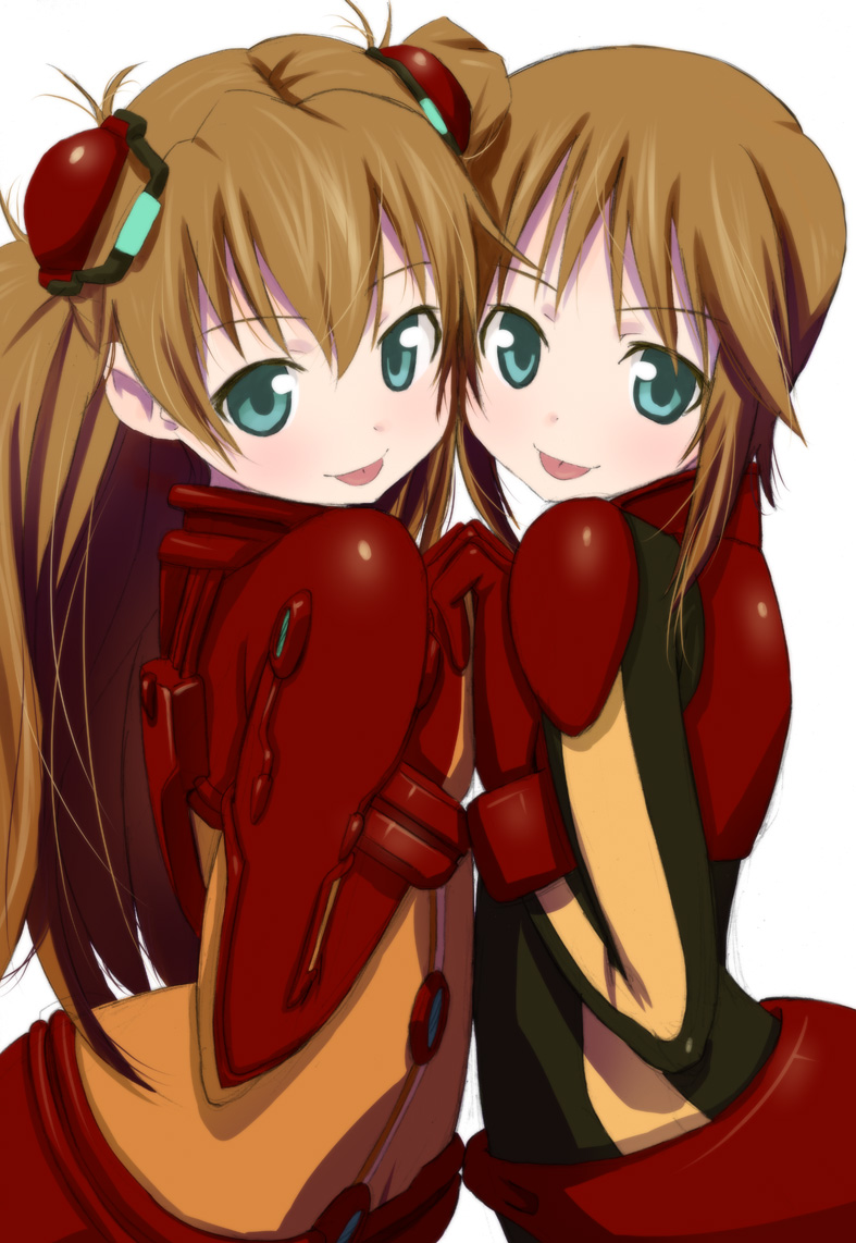 souryuu asuka langley and puru two (gundam and 3 more) drawn by futari_no_ana and wadapen