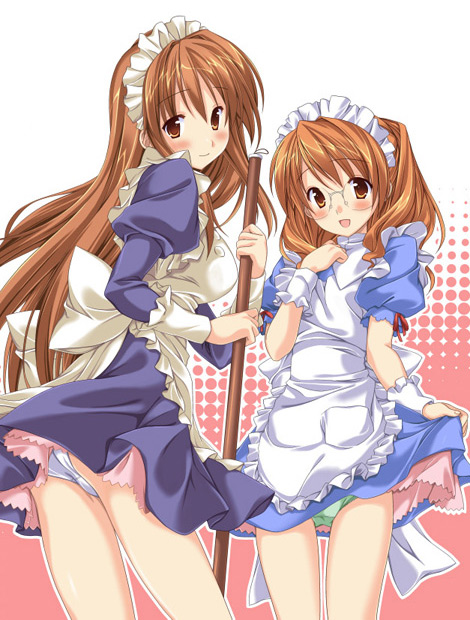 asahina mikuru and narusaki ayano (suzumiya haruhi no yuuutsu) drawn by inase_shin'ya