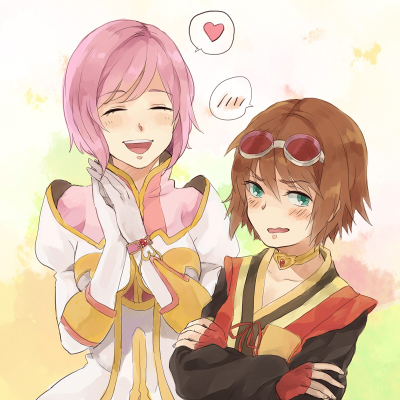 estellise sidos heurassein and rita mordio (tales of and 1 more) drawn by mikkabouzu_(kisarisa)