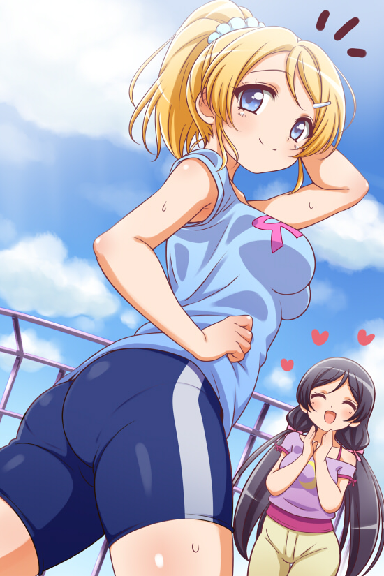 tojo nozomi and ayase eli (love live! and 1 more) drawn by kuga_yoshito