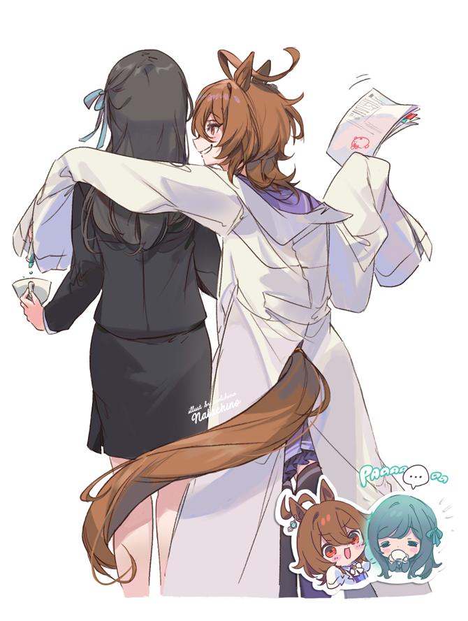 trainer, agnes tachyon, female trainer, and agnes tachyon's trainer (umamusume and 1 more) drawn by welchino