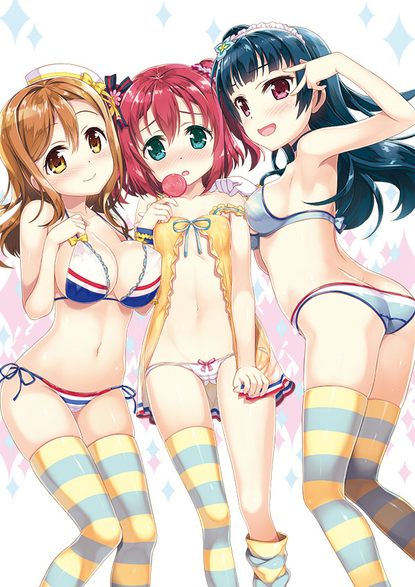tsushima yoshiko, kunikida hanamaru, and kurosawa ruby (love live! and 1 more) drawn by fujima_takuya