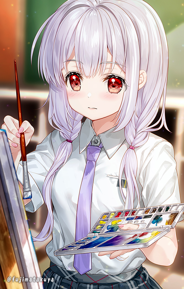 watagi mashiro (s-kyuu gakuen no jishou "futsuu" kawaisugiru kanojotachi ni guigui korarete barebare desu.) drawn by fujima_takuya