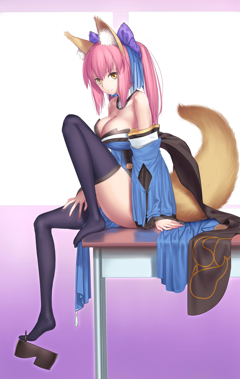 tamamo and tamamo no mae (fate and 1 more) drawn by tsukikanade