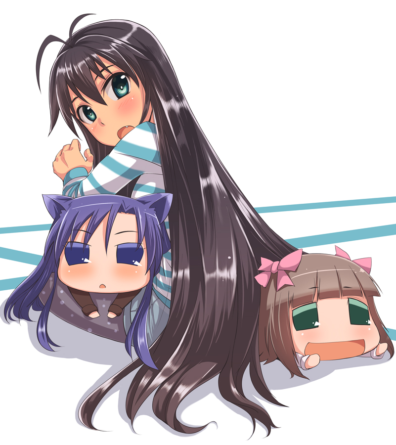 ganaha hibiki, chihyaa, and haruka-san (idolmaster and 1 more) drawn by dan_(orange_train)