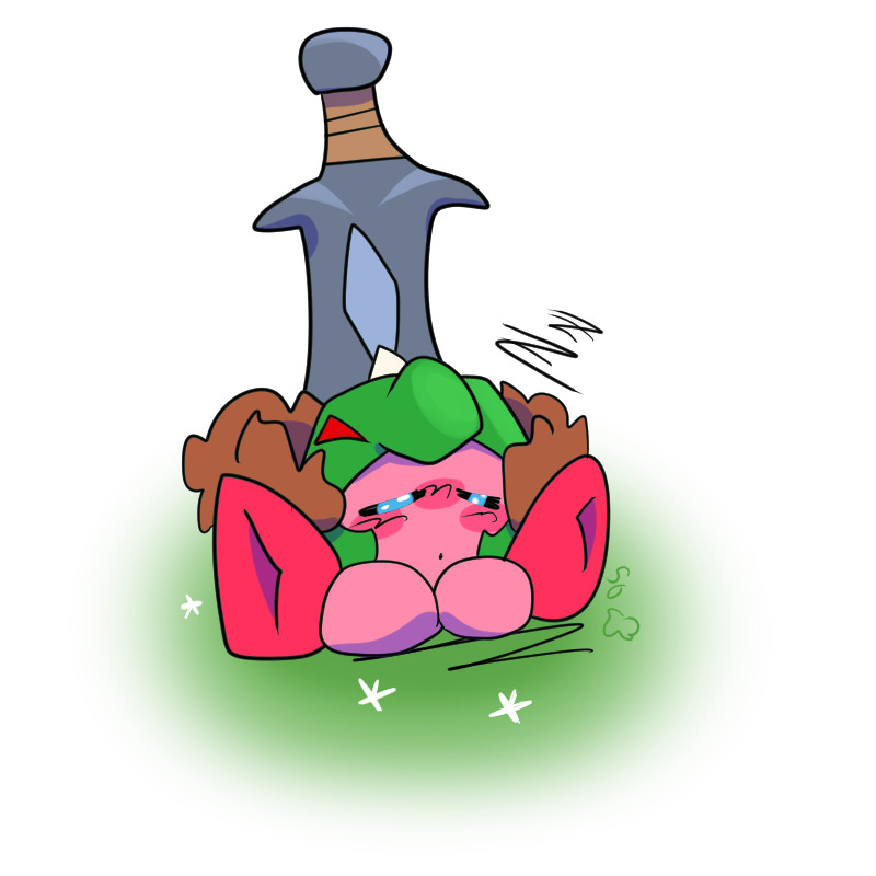 kirby, sword kirby, and gigant sword kirby (kirby and 1 more)