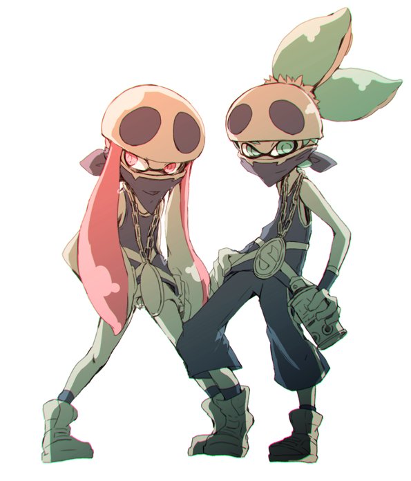 inkling player character, inkling girl, and inkling boy (pokemon and 3 more) drawn by itoda