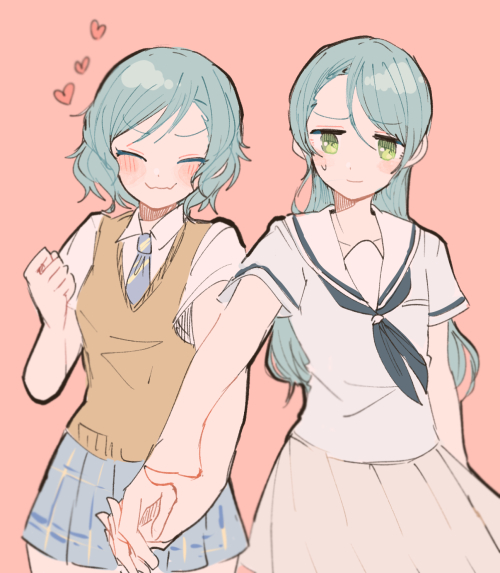 hikawa sayo and hikawa hina (bang dream!) drawn by itomugi-kun
