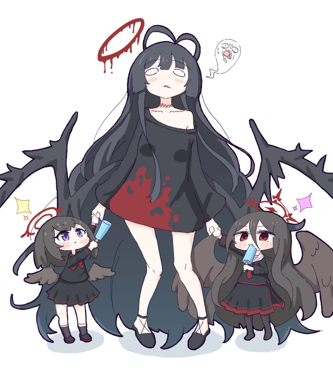 hasumi, tsurugi, and mashiro (blue archive) drawn by umihio