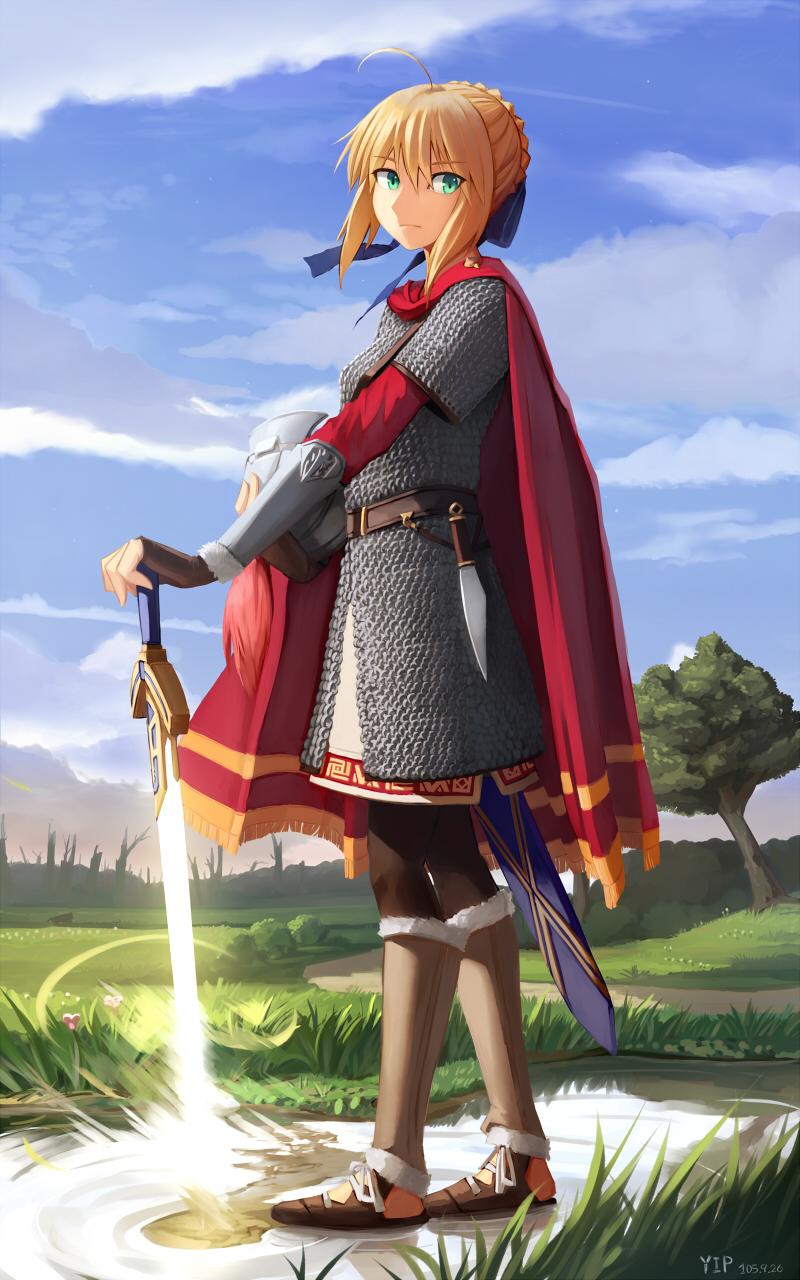 artoria pendragon and saber (fate and 1 more) drawn by yip