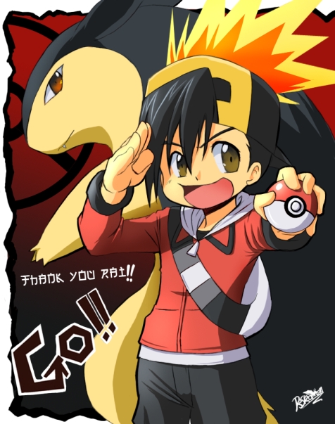 ethan and typhlosion (pokemon and 2 more) drawn by r-sraven