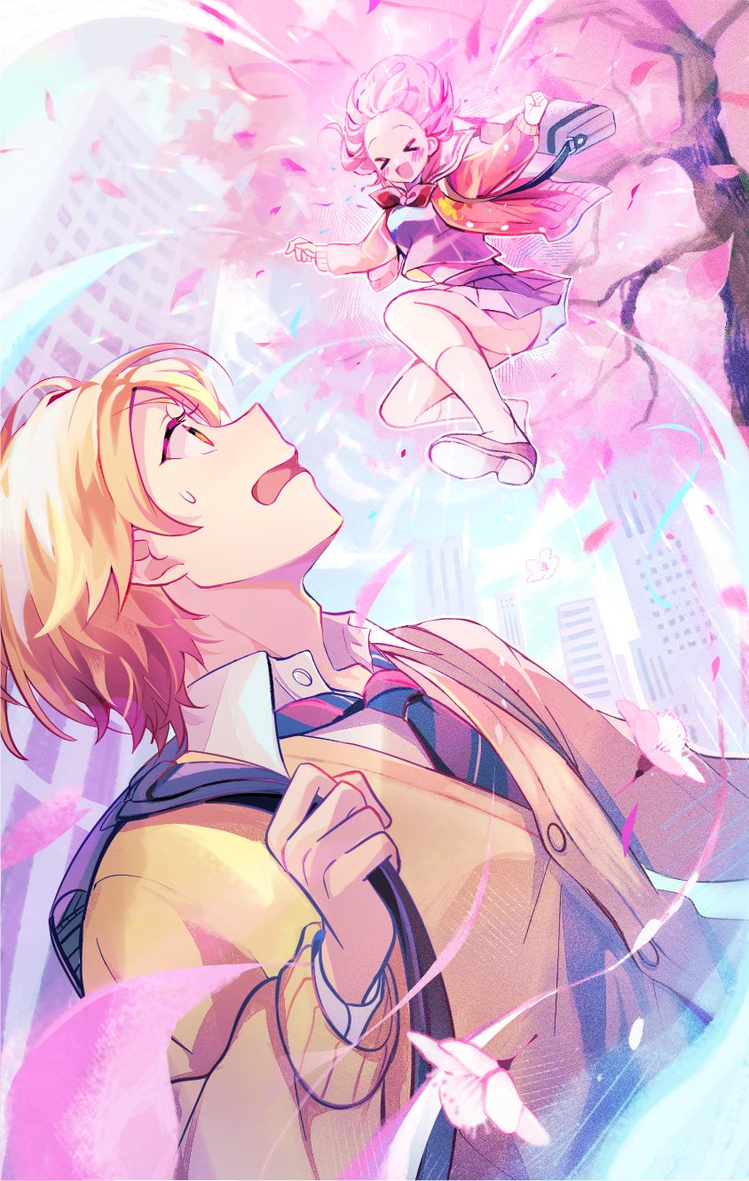ootori emu and tenma tsukasa (project sekai) drawn by momomo_(m0_3)