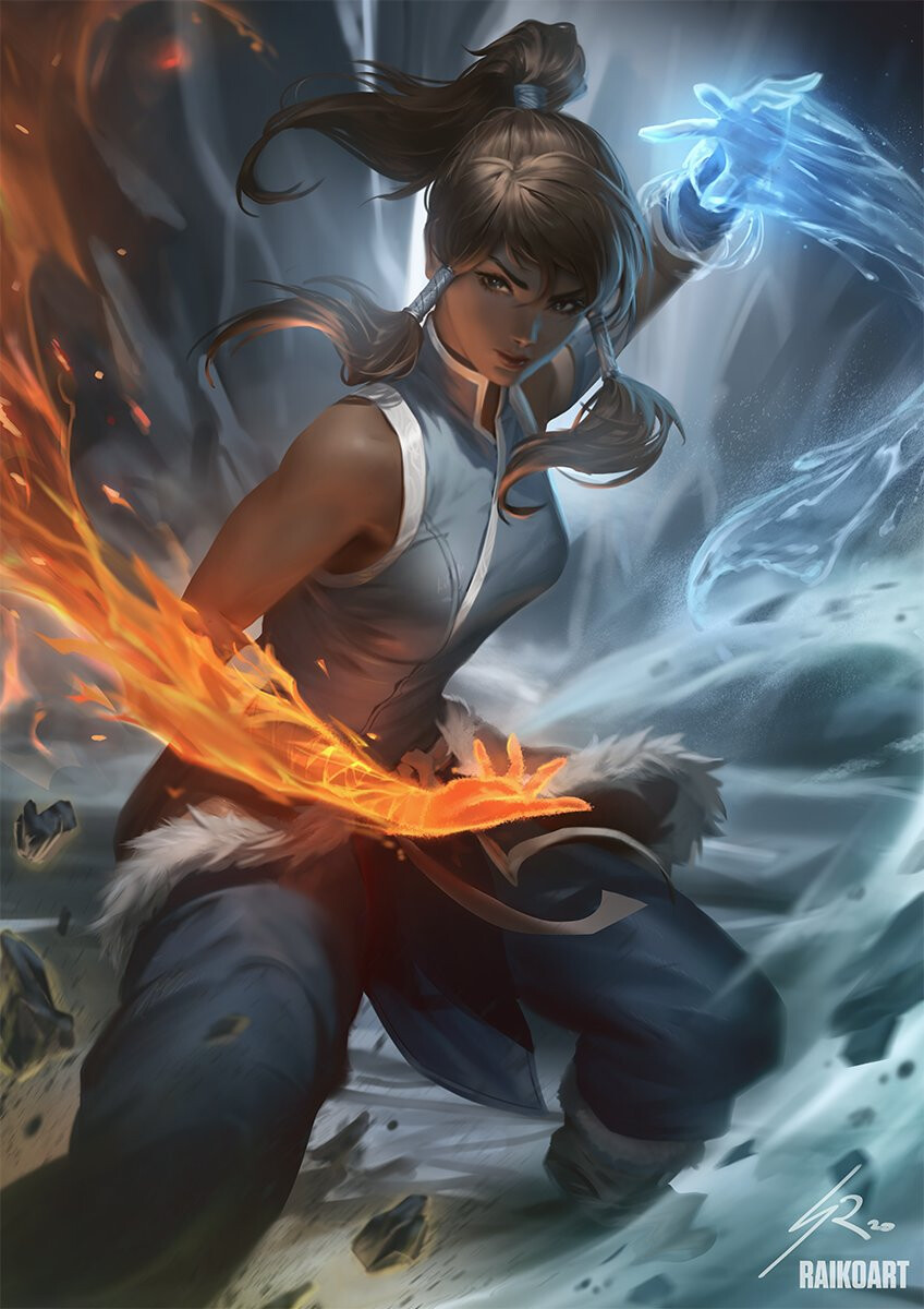 korra (avatar legends and 1 more) drawn by raikoart