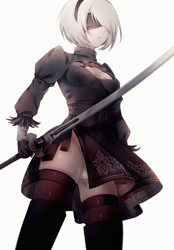 2b (nier and 1 more) drawn by bananaxcs7