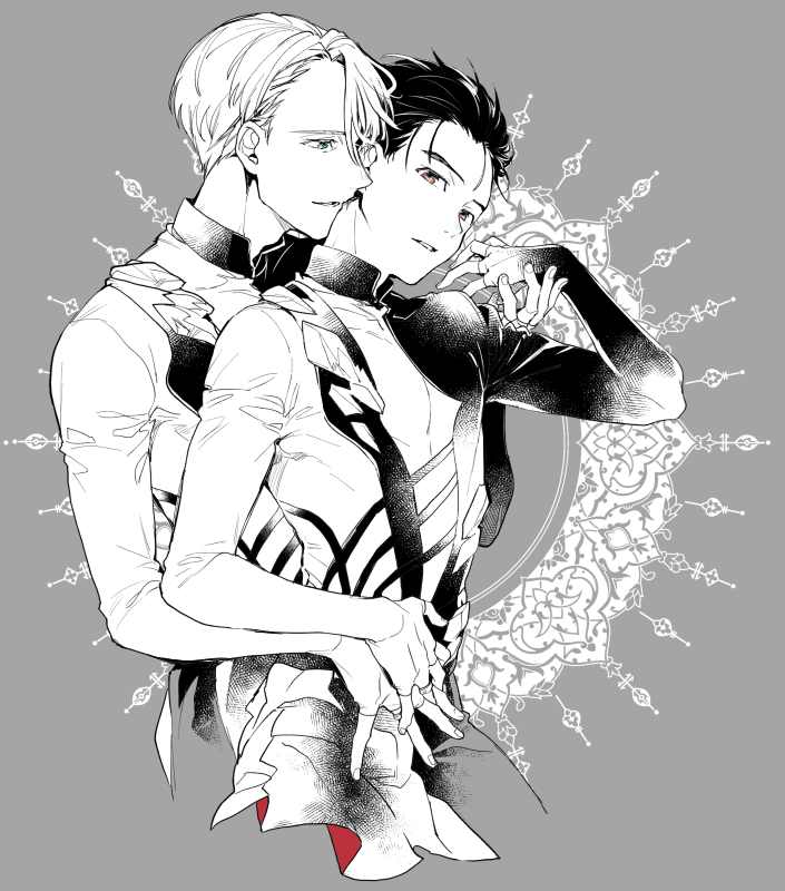 katsuki yuuri and viktor nikiforov (yuri!!! on ice) drawn by kuroemon