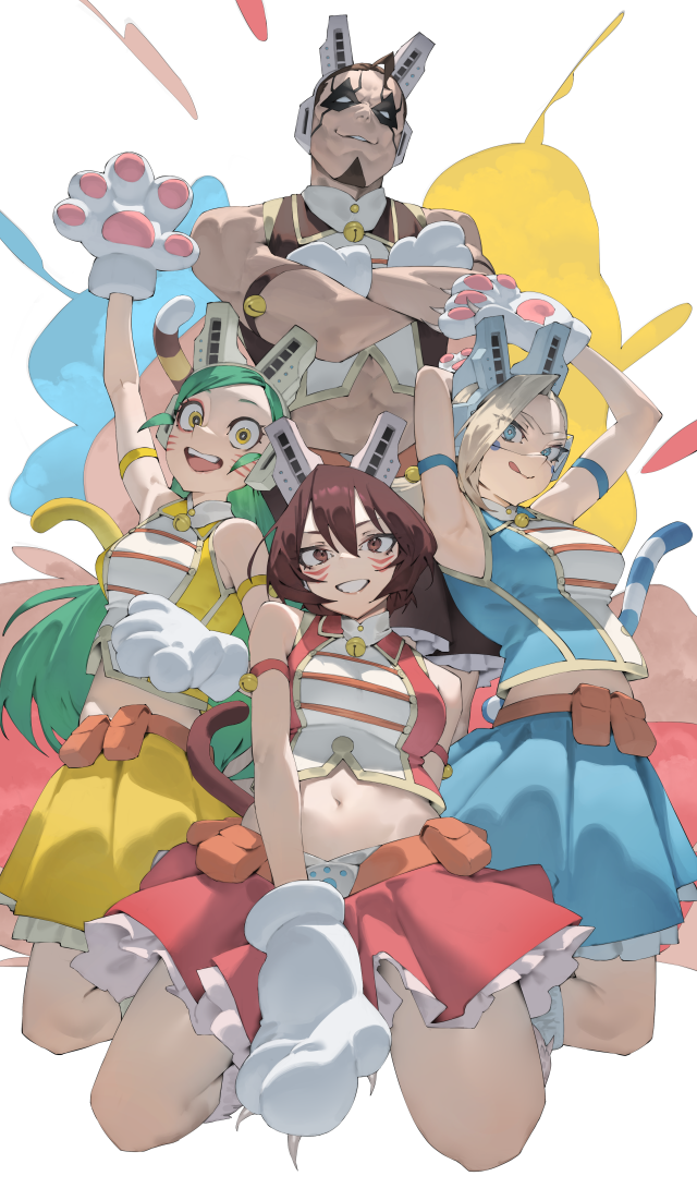 ragdoll, mandalay, pixie-bob, and tiger (boku no hero academia) drawn by mi8pq