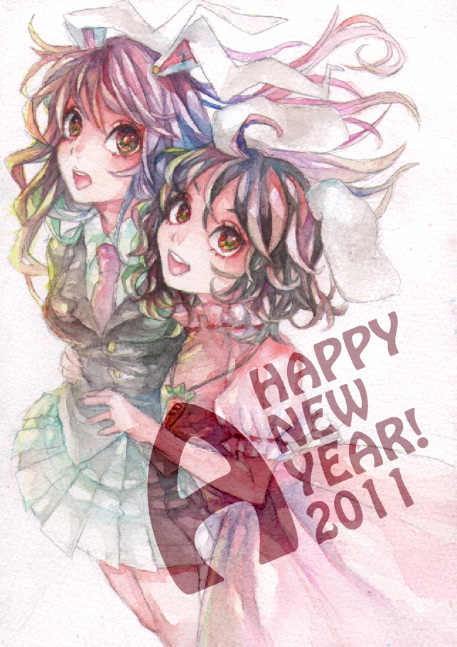 reisen udongein inaba and inaba tewi (touhou) drawn by riho_(epic)